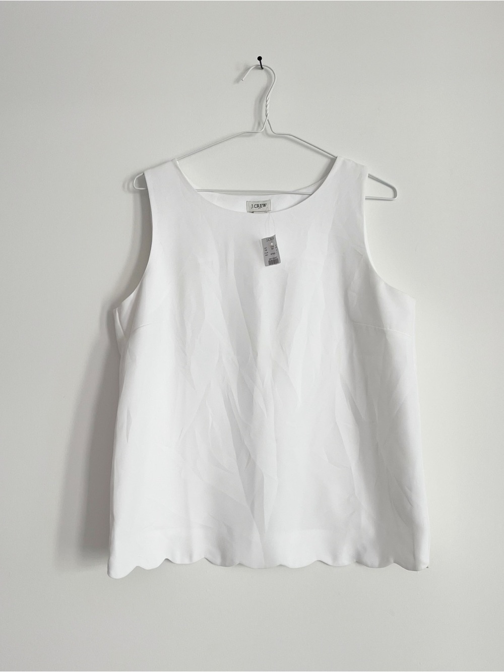 NWT! J. crew scalloped white shell